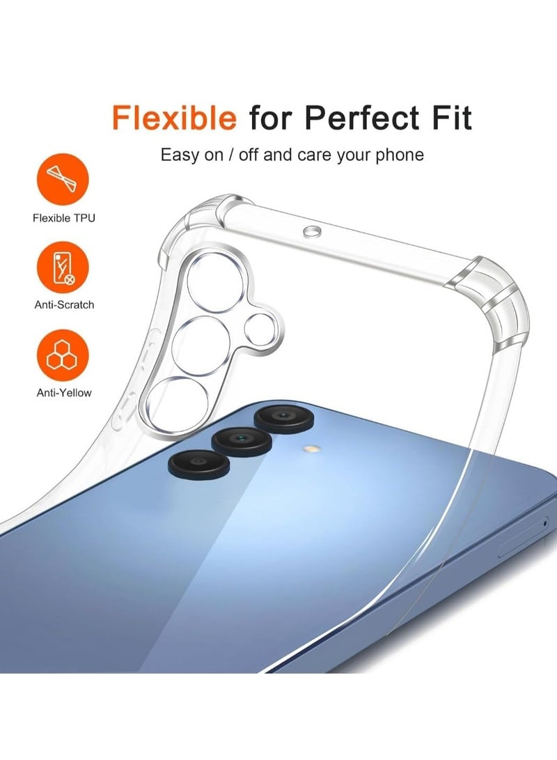 Case for Samsung Galaxy A15 4G / A15 5G, Ultra Clear Shockproof Silicone Protective Case with Reinforced Corners, Clear Soft TPU Bumper Cover - Image 2