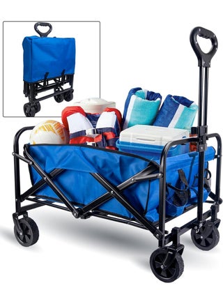 Garden Cart Garden Cart Folding Trolley Wagon 4 Wheeled Collapsible Portable Outdoor Cart Blue - pzsku/ZBE7ADC554E8891EB7C31Z/45/1751638591/15a0e228-0fe5-41c6-84b7-eb2d8dbd50bb