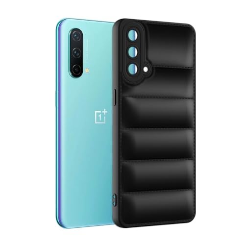 Plus Puffer Case Camera Protection Soft Back Cover for OnePlus Nord CE 5G - Black - Image 3