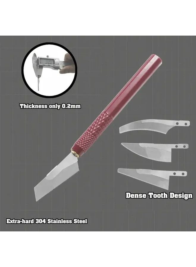 Mini Hand Saw Tool Kit Model MS 108RD008K With 4 DIY Craft Saw Blades For Hobby Modeling - Image 4