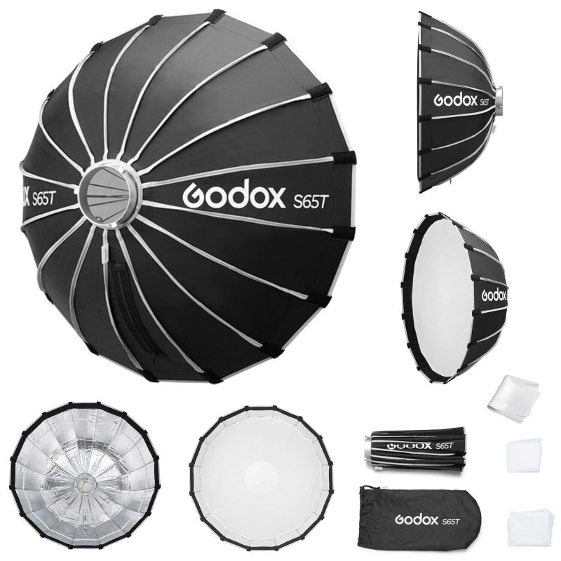 Godox Softbox Godox S65T 65cm256in Quick Release Umbrella Softbox Bowens Mount with Removable Front and Inner Diffusers for Photography Live Streaming and Travel - Image 2