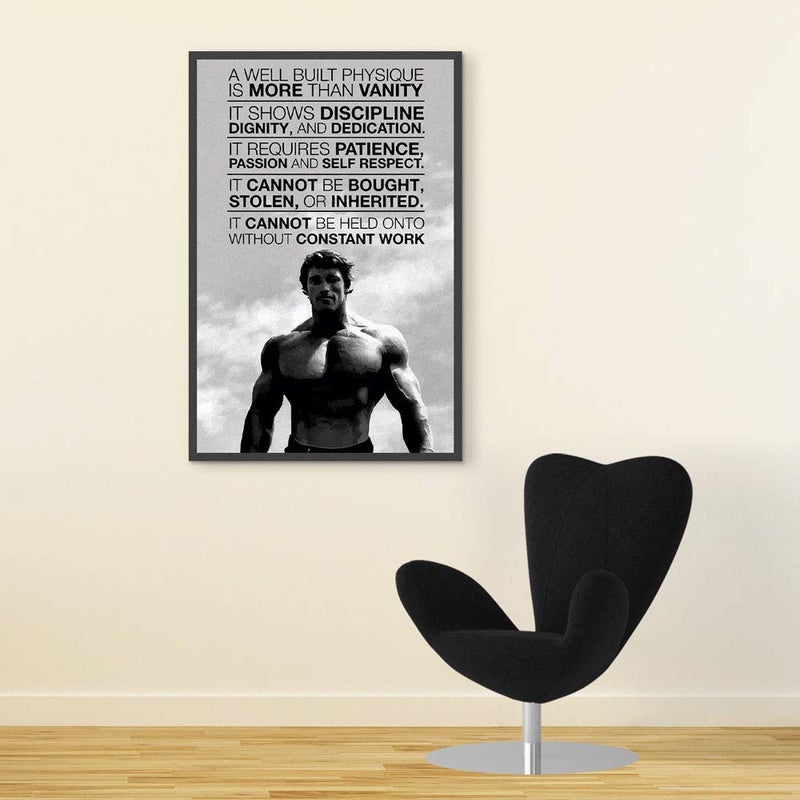 Inephos Arnold Schwarzenegger Gym Quotes Poster Art | Gym Motivation Posters (Size: 8 inch X 12 inch, Framed, Laminated Print) - Image 5