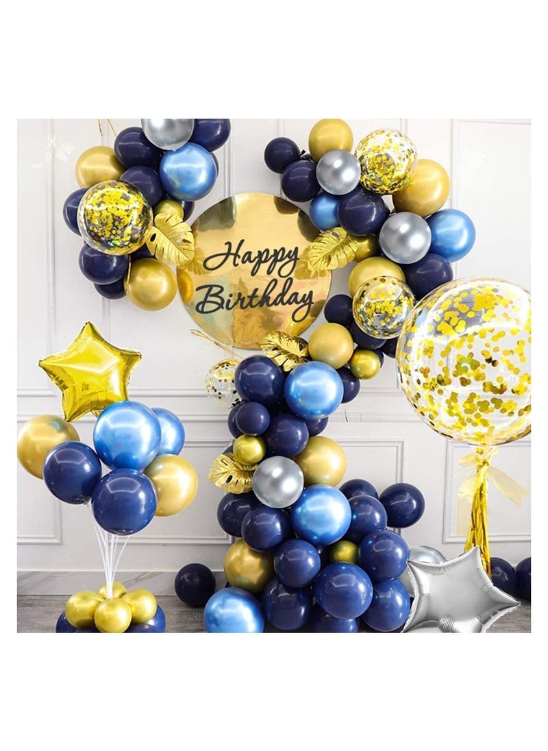 LA FIESTA Blue and Gold Birthday Party Decorations  for Boys, Girls, Men & Women  - Image 5