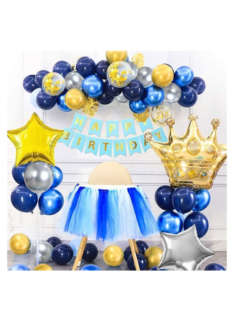 LA FIESTA Blue and Gold Birthday Party Decorations  for Boys, Girls, Men & Women  - Image 4