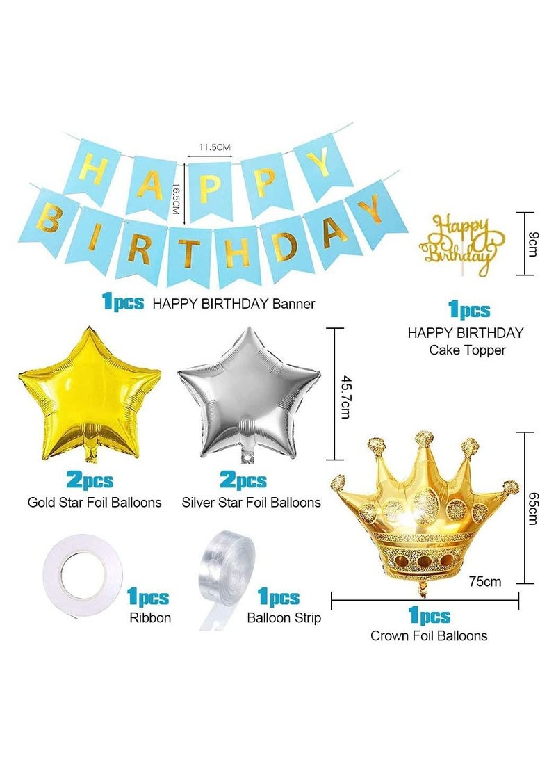 LA FIESTA Blue and Gold Birthday Party Decorations  for Boys, Girls, Men & Women  - Image 2