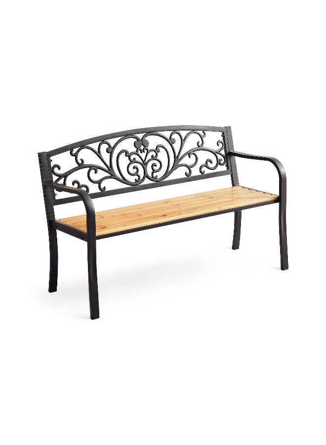 Cosita Outdoor Cast Iron Wooden Bench - Black