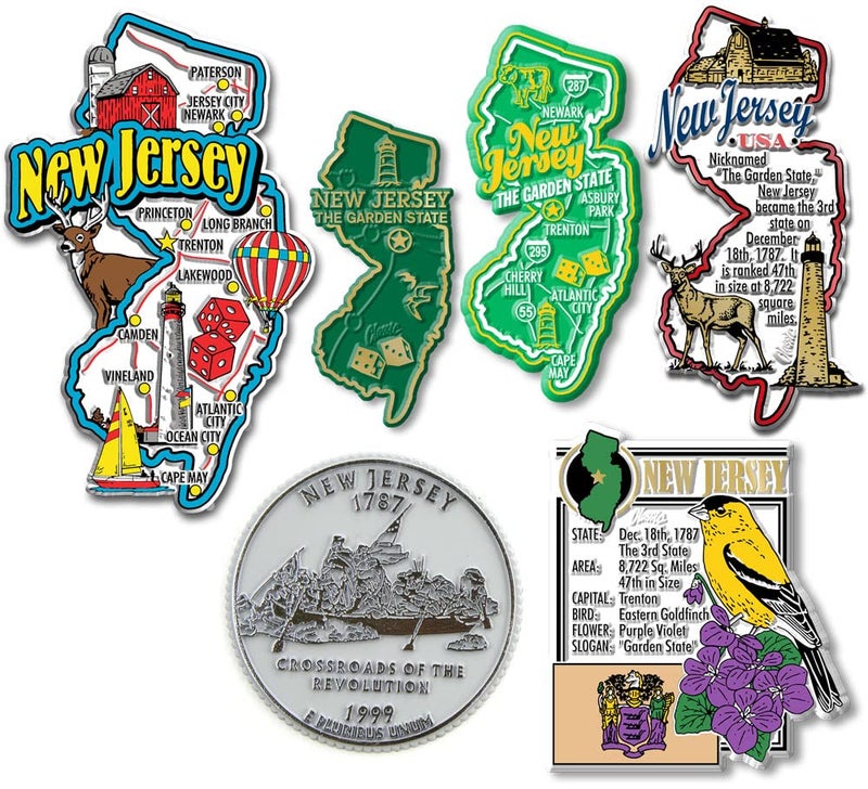 Classic Magnets New Jersey SixPiece State Magnet Set by Classic Magnets Includes 6 Unique Designs Collectible Souvenirs Made in The USA