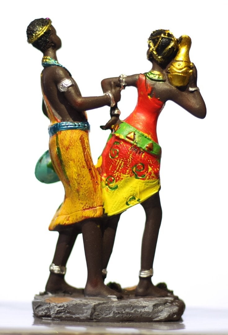 Lilone African Trible Couple Polyresin Showpiece Figurine (7 x 3 inch, Multicolour) - Image 3