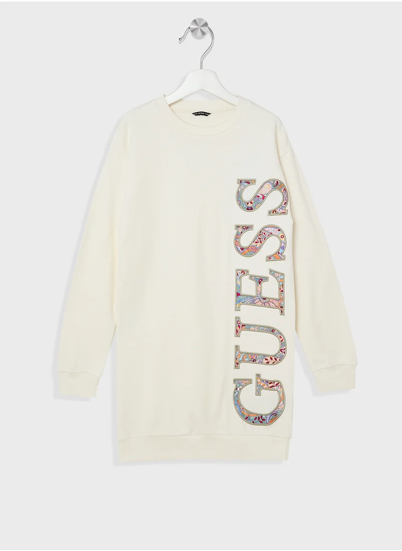 GUESS Kids Logo Active Long Sleeve Dress