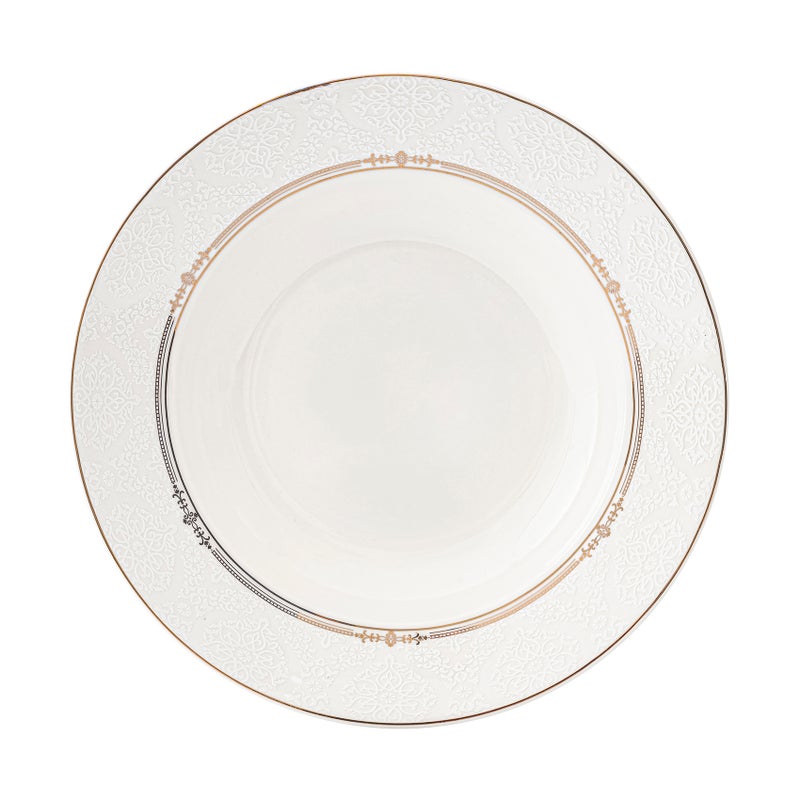 Shallow ISLA New Bone China Soup Plate 22 cm  Classic White Deep Plate for Soups & Pasta, Elegant Tableware for Daily Use, Brunch, Ramadan, Eid, Diwali & Gifting - Image 1
