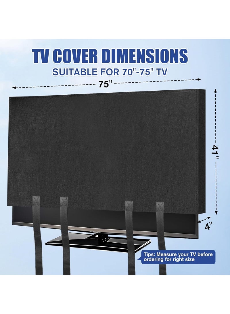 PYC TV Cover Moving Dust Anti-Scratch TV Screen Cover Fits 70"-75" TV with Bottom Strap for Protection TV Moving Home Renovation Pet Scratch or Other Furniture(75“) - Image 2