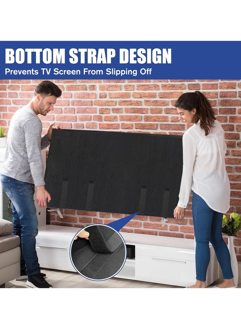 PYC TV Cover Moving Dust Anti-Scratch TV Screen Cover Fits 70"-75" TV with Bottom Strap for Protection TV Moving Home Renovation Pet Scratch or Other Furniture(75“) - Image 5