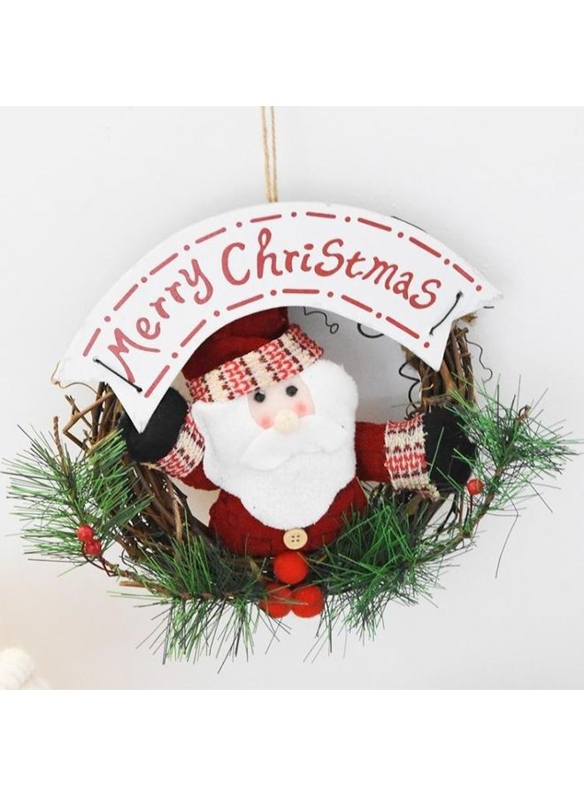 BGM Decorative Front Door Rattan Wreath Multicolour 20cm - Image 1