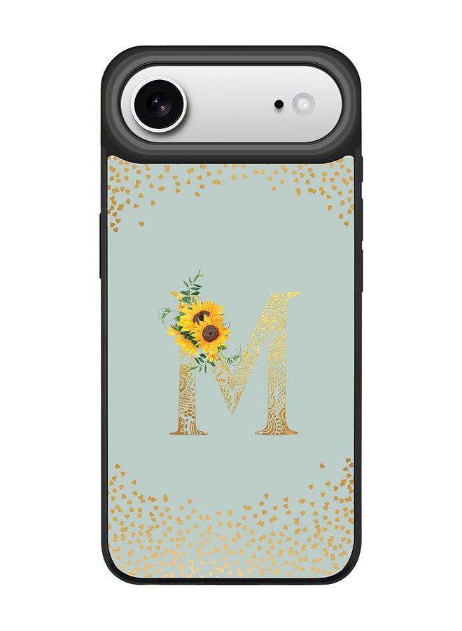 Stylizedd iPhone Air Case, [Compatible with MagSafe] Slim Magnetic cover Phone Case iPhone Air -Custom Floral Monogram - M  (Light Grey ) - Image 1
