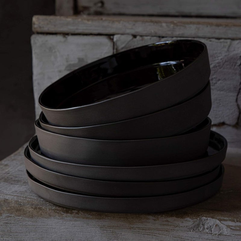 Costa Nova Ceramic Stoneware Soup  Pasta Bowl  Lagoa Eco Gres Collection Black  Microwave  Dishwasher Safe Dinnerware  Food Safe Glazing  Restaurant Quality Tableware - Image 5