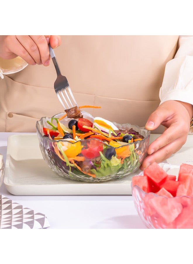 Anmai Fruit And Vegetable Hammered Glass Salad Bowl, Nordic Style Transparent Glass Fruit Bowl Am1340 - Image 1