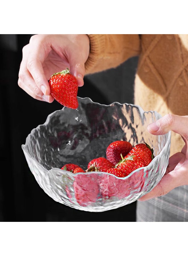 Anmai Fruit And Vegetable Hammered Glass Salad Bowl, Nordic Style Transparent Glass Fruit Bowl Am1340 - Image 4