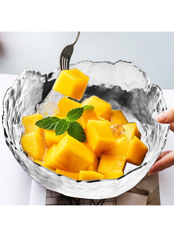 Anmai Fruit And Vegetable Hammered Glass Salad Bowl, Nordic Style Transparent Glass Fruit Bowl Am1340 - Image 3