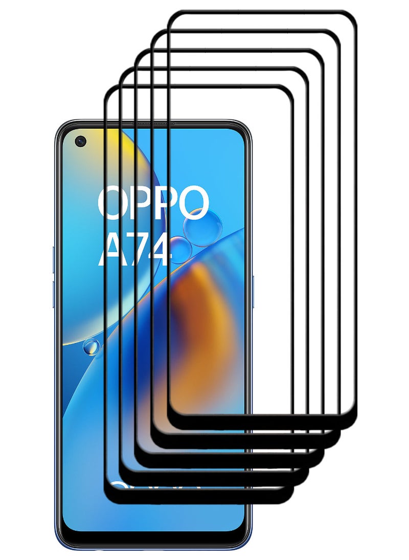 ACLIX 5 Pieces Antistatic ESD Dustproof Premium Quality High Definition Tempered Glass Screen Protector Designed For Oppo A74 - Image 1