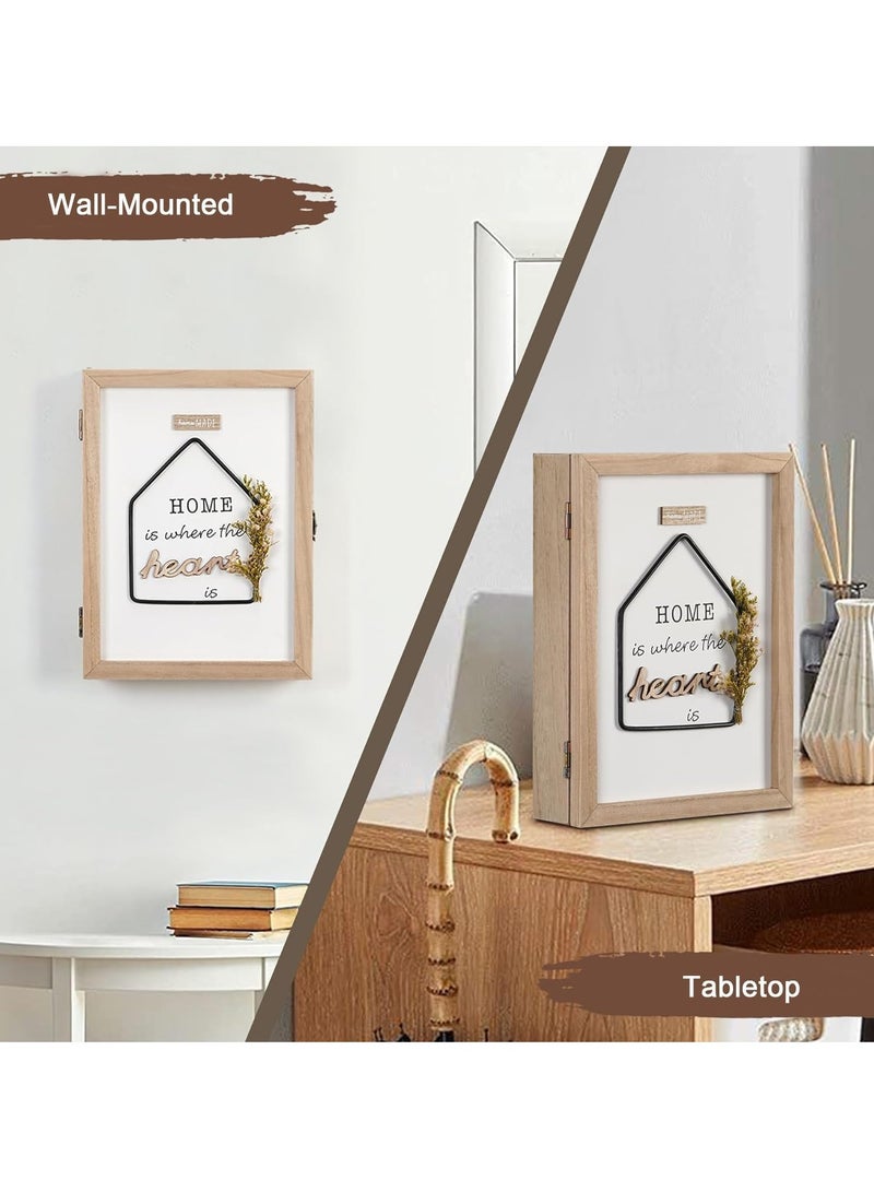 Relex Key Holder Wall Mount, Wooden Key Stand Box for Entryway Home, Hanging Key Cabinet with 6 Key Hooks, Rustic Farmhouse Key Rack for Home Wall Decor Office - Image 4