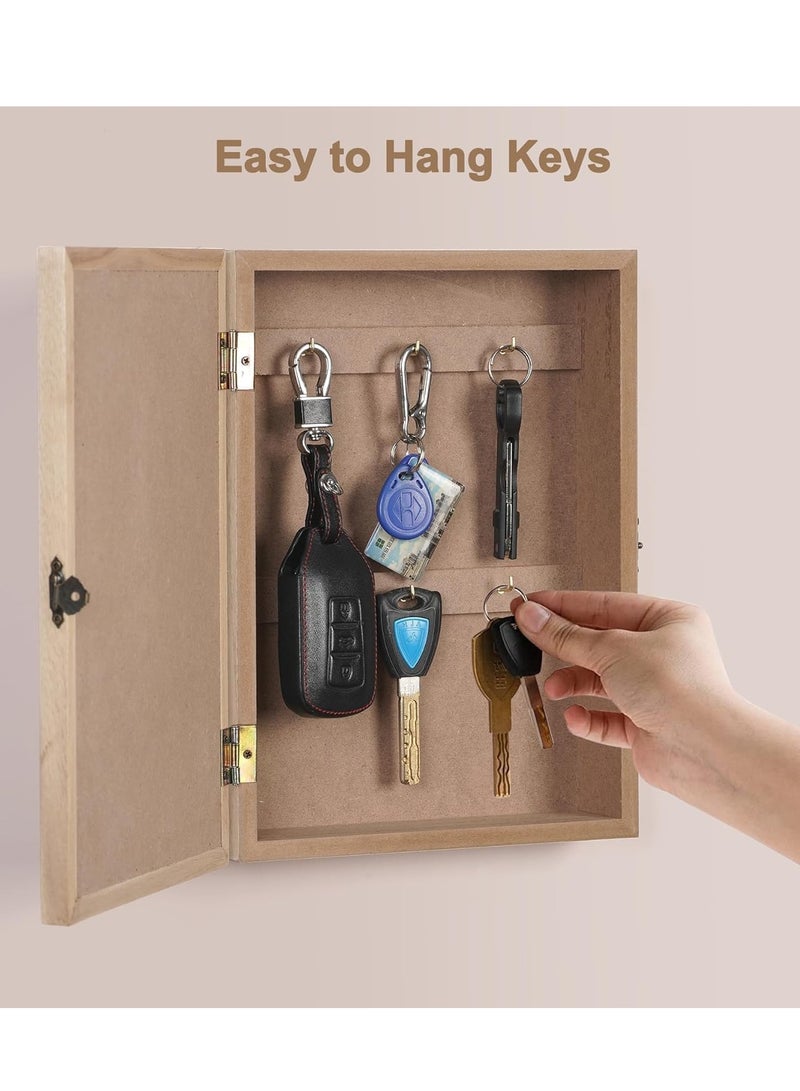 Relex Key Holder Wall Mount, Wooden Key Stand Box for Entryway Home, Hanging Key Cabinet with 6 Key Hooks, Rustic Farmhouse Key Rack for Home Wall Decor Office - Image 5