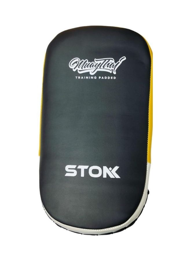 Generic STONIK Thai Pads - Curved Kickboxing Muay Thai Strike Shields, Maya Hide Leather with Solid Handle Grip for Knees, Elbows, Kicks  - Image 1