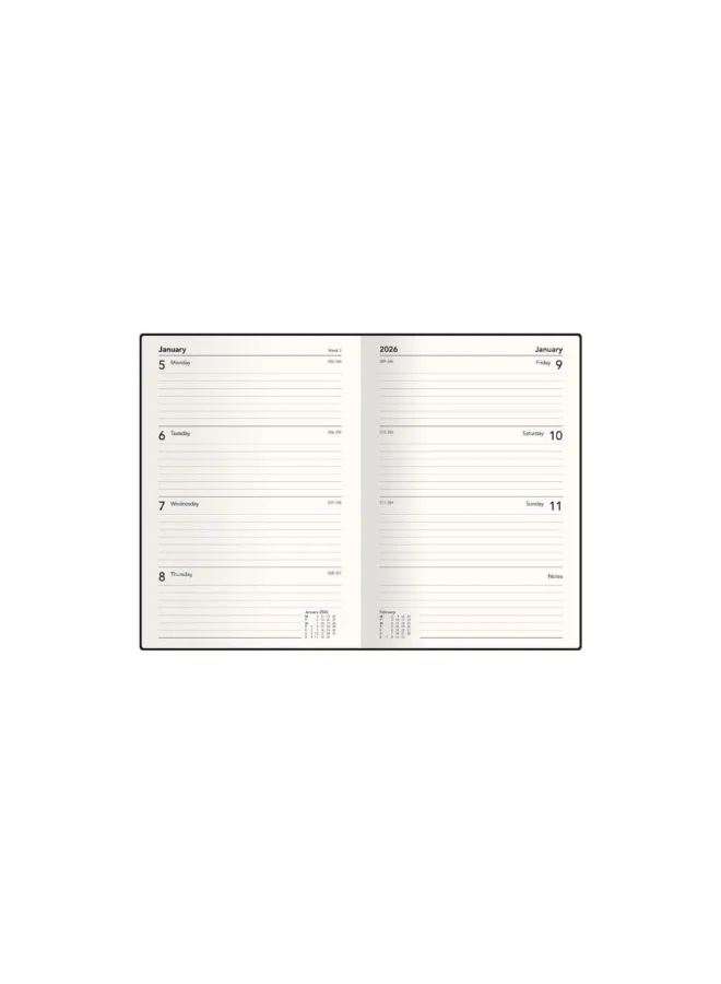 Collins Collins Bella Ramsey Cat 12 Month Planner, July 2025-July 2026 Week-to-View Diary, A5 Hard Cover, Mushroom