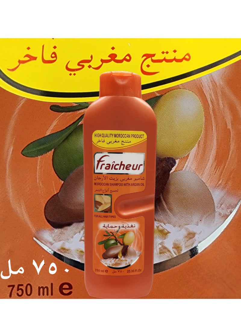 فراشور شامبو مغربي بزيت الأرجان يعمل على تغذية وحماية الشعرومناسب لجميع أنواع الشعر 750 مل  - Image 3