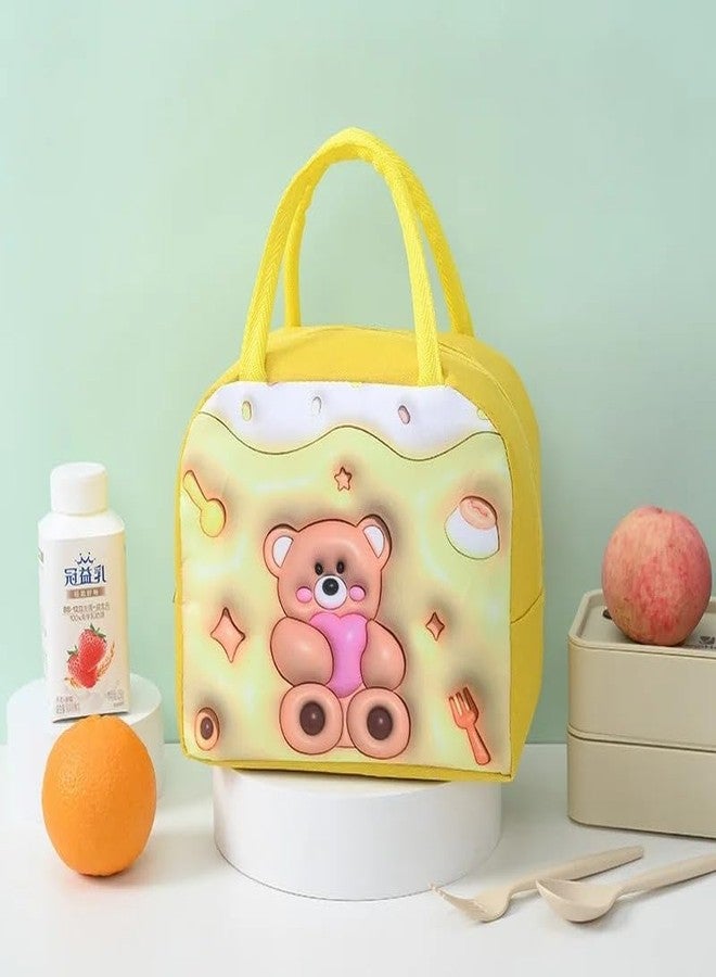 ABUDIT 3D Cartoon Printed Lunch Box Bag, Oxford Aluminum Foil Thermal Lunch Bags Insulation Waterproof Lunch Box for Women Girl Kids Children Picnic Bags Milk Bottle Bento Bag - Image 2