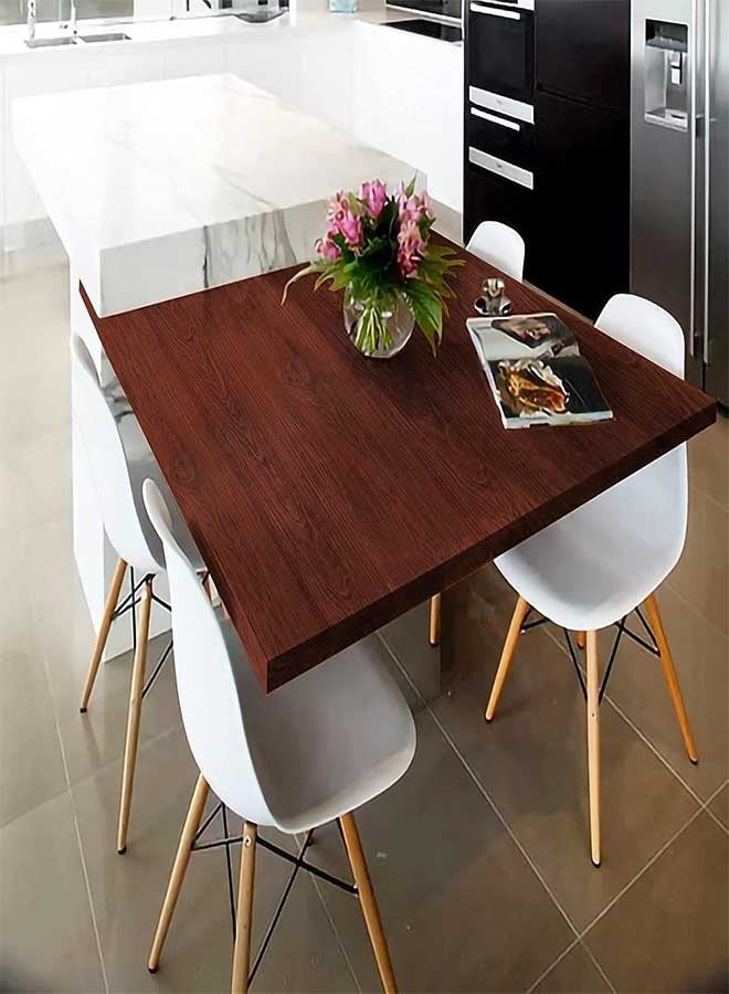 رَوَائِد ورق جدران بتصميم خشب الجوز 45×500 سم – بلون بني مائل للأحمر، لاصق ذاتي وقابل للإزالة، لتغليف الخزائن والمكاتب والدولايب – لفة فينيل بنقش حبيبات الخشب - Image 3