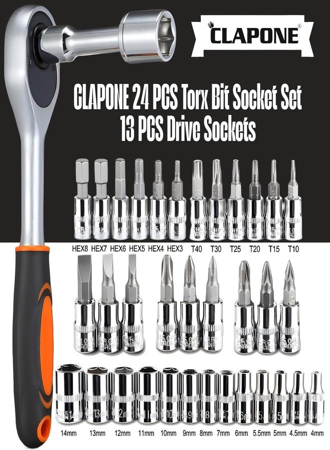 CLAPONE Tool Kit 46 Pcs Household | 1/4 Drive Socket Screwdriver Wrench Set for Bike, Car Repairs & More Spanner & Socket Set All Size Tool Kit Goti Pana Perfect for DIY Enthusiasts, Black - Image 5