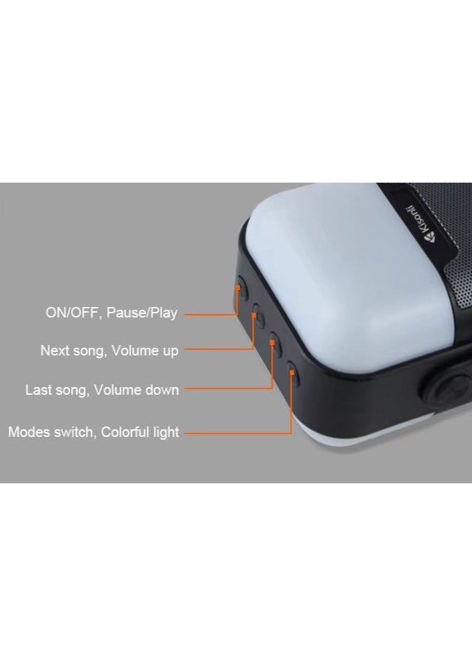 Kisonli - Kisonli Q7S Wireless Speaker, Bluetooth Speaker, Lightweight and Easy to Carry and Move, Equipped with RGB Lighting, Supports USB AUX RADIO FM TF Card, Strong and Clear Sound - Black - Image 1