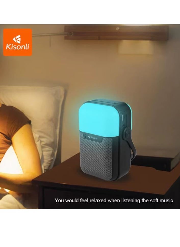 Kisonli - Kisonli Q7S Wireless Speaker, Bluetooth Speaker, Lightweight and Easy to Carry and Move, Equipped with RGB Lighting, Supports USB AUX RADIO FM TF Card, Strong and Clear Sound - Black - Image 1