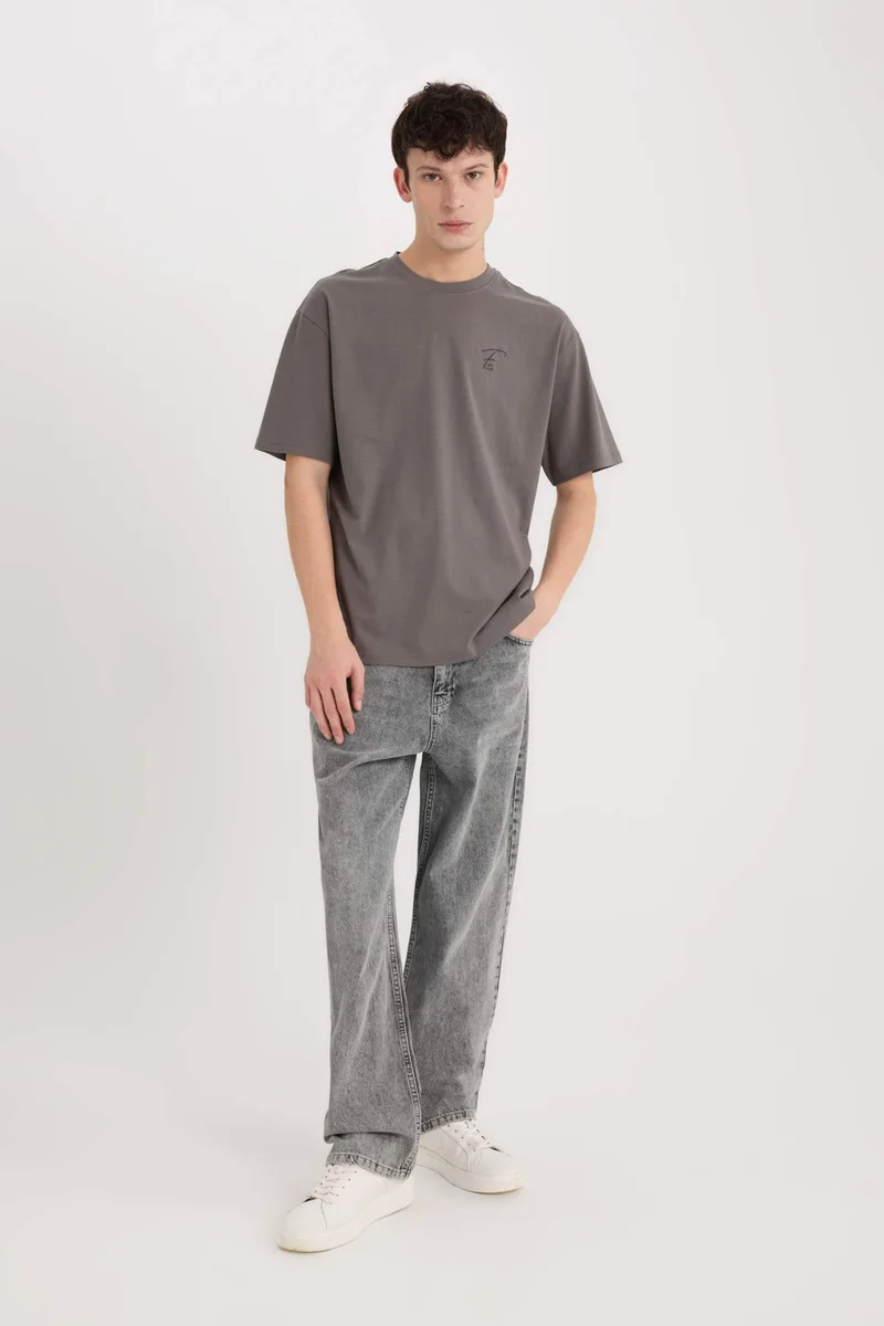 DeFacto Comfort Fit Crew Neck Printed Short Sleeve T-Shirt