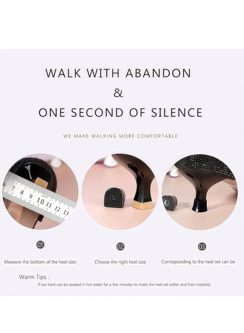 High Heel Protectors 8 Pairs Heel Repair Caps Covers & Heel Stoppers 4 Sizes Heel Cover Perfect for Wedding, Grass, Gravel, Wetlands Outdoor Events (XXS,XS,S,M) - Image 3