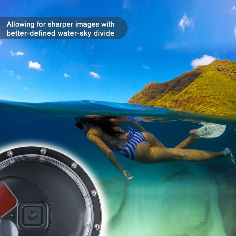 SOONSUN Dome Port for GoPro Hero 8 Black, 147 Feet Underwater Dome Lens Waterproof Housing Case Built-in Red Filter, 10x Close-up Macro Filter and Standard Mode for Underwater Photography - Image 4
