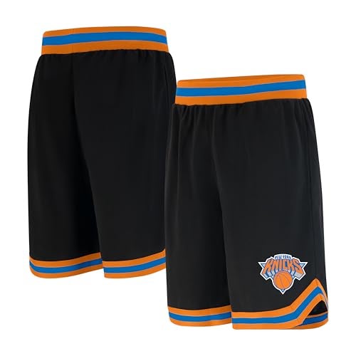 Ultra Game NBA Official Men’s Active Knit Basketball Training Shorts - Unisex, New York Knicks, Black, XX-Large - Image 1