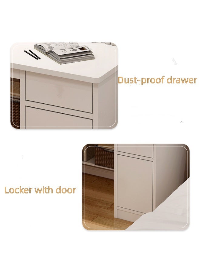 JCB CHIC Office Desk With 2 Large Drawers And Open Shelves Computer Table Study Working Table Gaming Desk With Storage Shelves Heavy Duty Desk（100×48×136CM） - Image 3