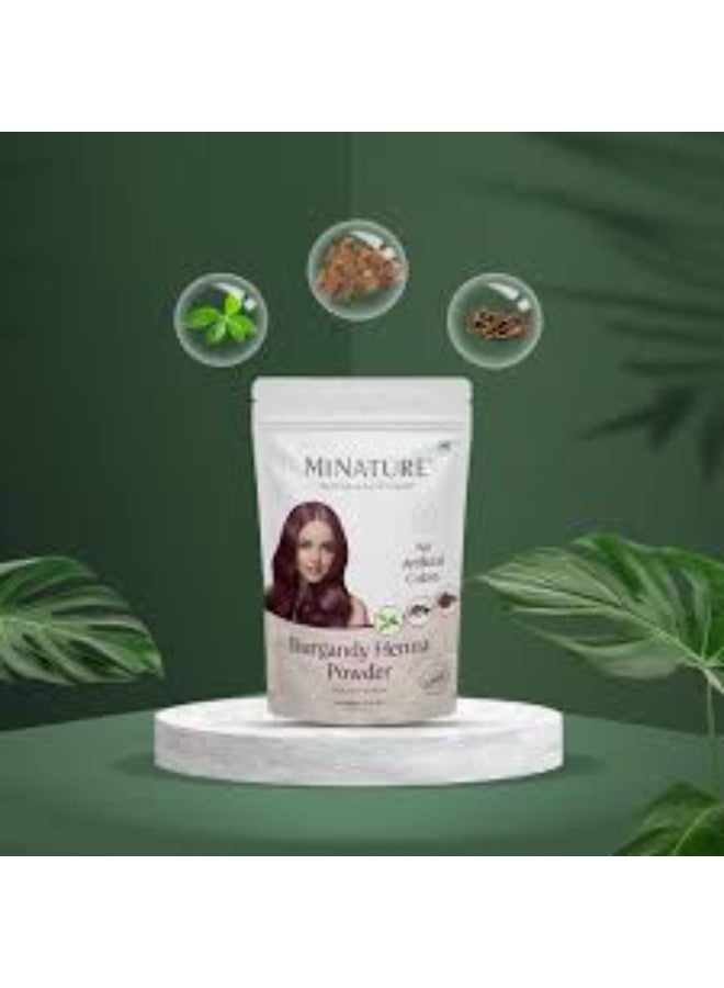 mi nature Burgandy Henna  | Henna Based Hair Color | Henna, Katha & Manjistha Powder | Hair Color | | Natural Burgandy Color No Artificial Preservatives| 100gram(4Oz) - Image 2