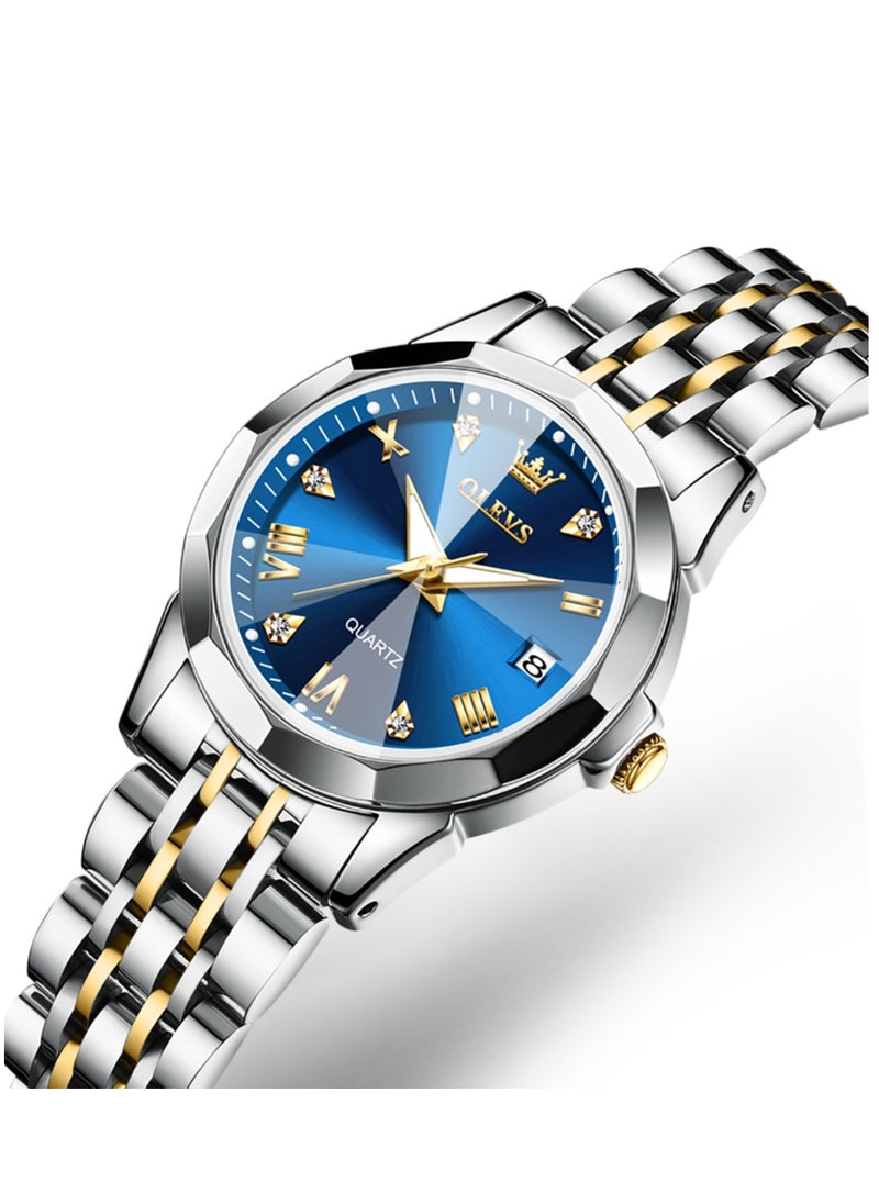 OLEVS - Watches for Women Stylish Stainless Steel Water Resistant Quartz Analog Watch 27mm 9931 Silver - Image 1