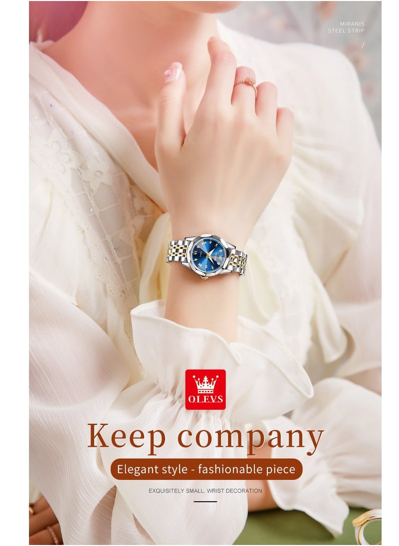 OLEVS - Watches for Women Stylish Stainless Steel Water Resistant Quartz Analog Watch 27mm 9931 Silver - Image 1