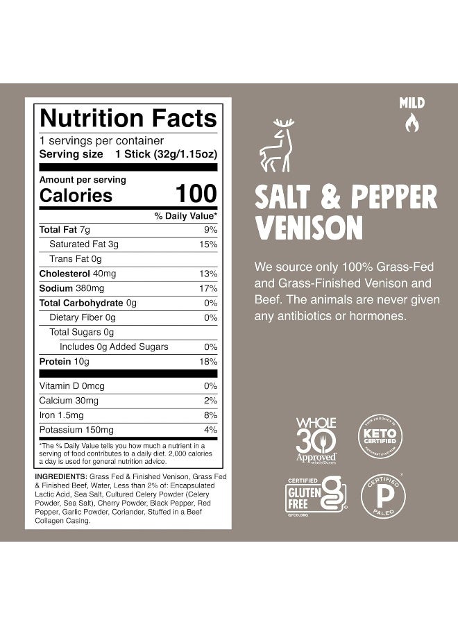 يقضم بصوت عالي أعواد خفيفة من لحم الغزال بالفلفل المطحون وملح البحر 24 عصي - Image 2