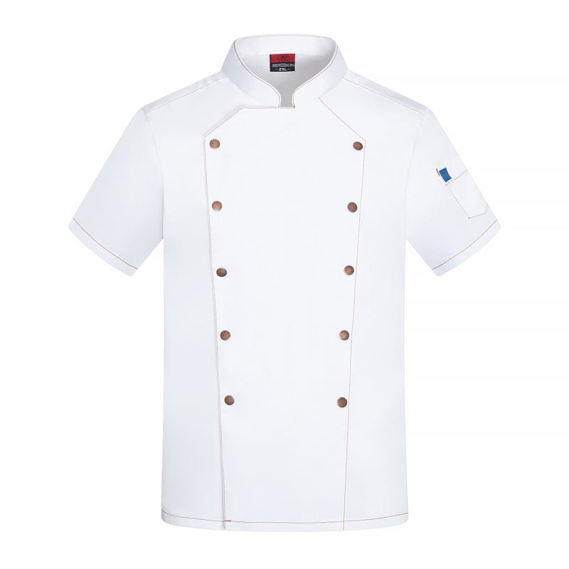 Breathable Summer Chef Clothes Tooling El Canteen El Catering Kitchen Short Sleeve Chef Work Clothes Pot Baking - Image 1