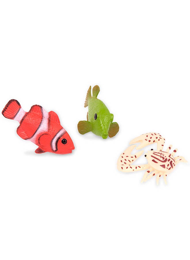 Terra by Battat 60 Pcs Tropical Fish World Container, Toy Tropical Fish & Crabs Mini Figures in 12 Realistic Designs, Realistic Sea Animals Figurines for kids 3+ Years  - Image 2