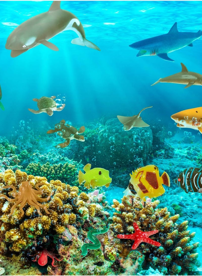Terra by Battat 60 Pcs Tropical Fish World Container, Toy Tropical Fish & Crabs Mini Figures in 12 Realistic Designs, Realistic Sea Animals Figurines for kids 3+ Years  - Image 3