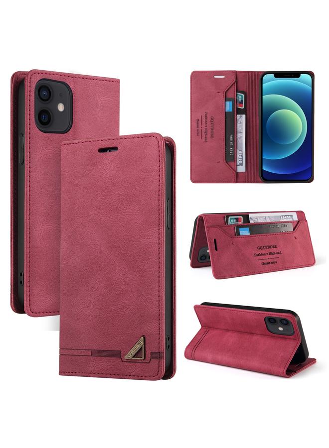 اس-توب جراب لهاتف iPhone 12 mini مصنوع من الجلد المقاوم للسرقة مع حامل وفتحات للبطاقات ومحفظة - Image 1