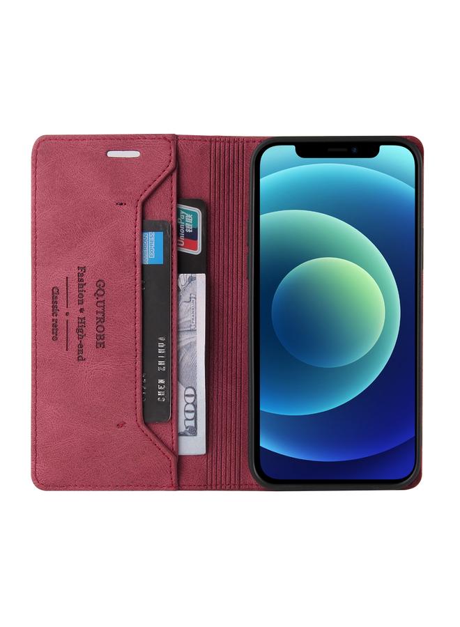 اس-توب جراب لهاتف iPhone 12 mini مصنوع من الجلد المقاوم للسرقة مع حامل وفتحات للبطاقات ومحفظة - Image 4
