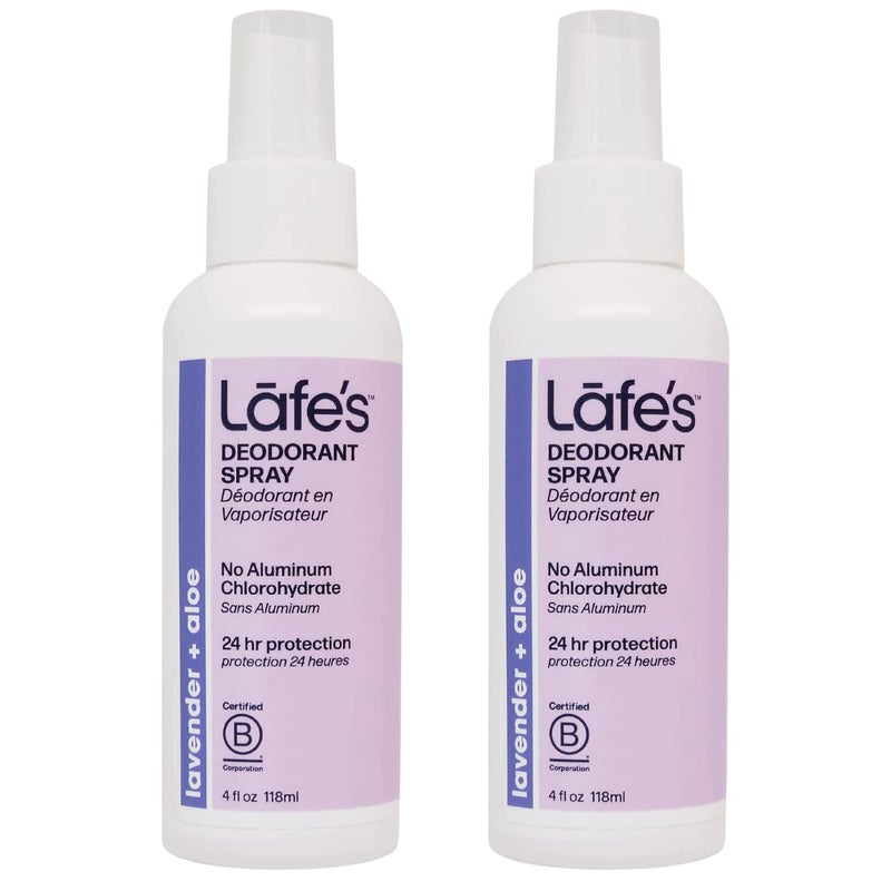 Lafe's Natural Deodorant | 4oz Aluminum Free Natural Deodorant Spray | Lavender & Aloe | 2 Pack - Image 1