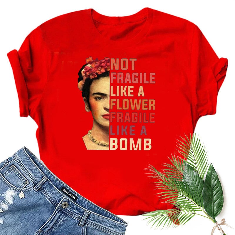 wish independent station girl avatar fun pattern printed short sleeve t-shirt - Image 1
