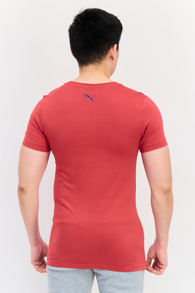 PUMA تي شيرت رياضي للرجال بشعار العلامة التجارية في الهواء الطلق، أحمر - Image 3